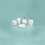 Five Pieces White And Gold Marble Bath Accessory Set, thumbnail 1 of 8