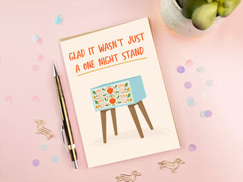 One Night Stand Funny Anniversary Card, 2 of 3