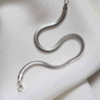 Sterling Silver Herringbone Bracelet, 7 of 8