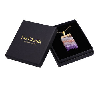 Amethyst Geode Necklace Gift For Her / 18' Gold Plated Chain, 4 of 5