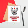 Personalised French Bulldog Portrait Christmas Card, thumbnail 1 of 5