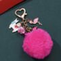 Faux Fur Fluffy Heart/ Pom Pom Keyring’s , Six Colours, Three Designs, thumbnail 8 of 8