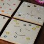 Smiley Face Dots And Lines Ceramic Coasters, thumbnail 4 of 7