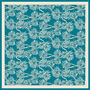 Japanese Vintage Pine Needles Teal And Ivory Silk Scarf, thumbnail 5 of 5