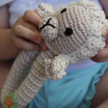 Neutral Baby Lamb Rattle, 3 of 4