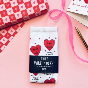 Personalised Forever And Always Valentine's Day Socks, 2 of 4