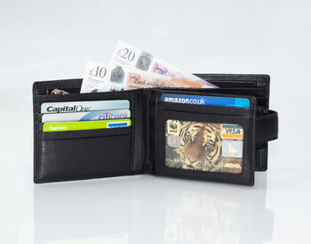 Personalised Mens Luxury Leather Wallet Rfid Safe, 6 of 12