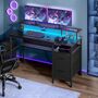 LED Gaming Desk With Power Outlets And Usb Ports, thumbnail 3 of 9