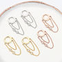 Gold Plated Or Silver And Crystal Chain Huggie Earrings, thumbnail 2 of 7