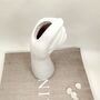 White Ceramic Hand Vase, thumbnail 4 of 4
