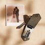 Personalised Metal Photo Keyring With Navy Leather Case, thumbnail 5 of 9