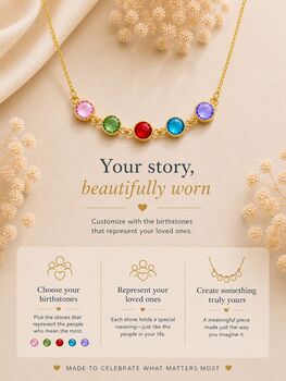 Personalised Create Your Own Family Birthstones Necklace, 6 of 12