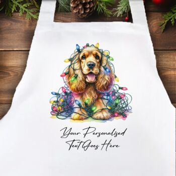 Personalised Cocker Spaniel In Christmas Lights, 4 of 9