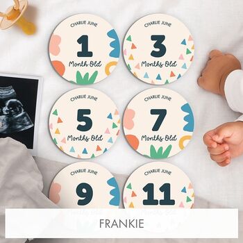 Personalised Abstract Shapes Design Milestone Discs, 9 of 9