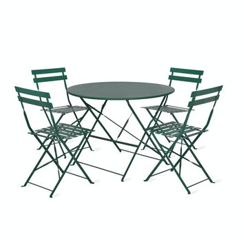 Large Bistro Set In Soft Or Forest Green, 4 of 5