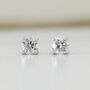Mini Sterling Silver Moissanite Diamond Stud Earrings, thumbnail 1 of 4
