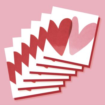 Pink And Red Overlapping Hearts Card, 3 of 5