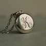 Sterling Silver Monogram Personalised Locket Necklace, thumbnail 1 of 11