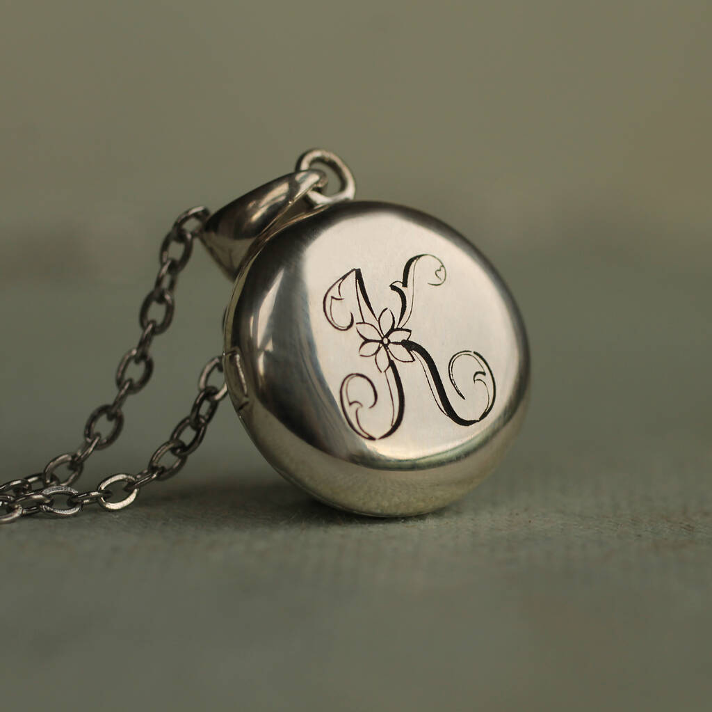 Sterling Silver Monogram Personalised Locket Necklace, 1 of 11