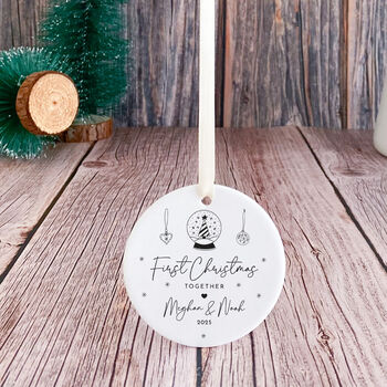 Personalised First Christmas Together Ornament Gift, 6 of 7