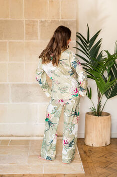 Indian Cotton Tropical Print Pyjama Set, 3 of 4