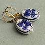 Oval Blue Tulip Earrings, thumbnail 1 of 7