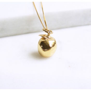 Gold Apple Charm Necklace By Lime Tree Design | notonthehighstreet.com