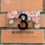 Personalised Acrylic Pink Peony House Door Number Sign, thumbnail 1 of 6
