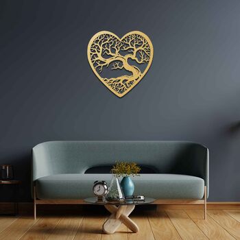 Wooden Heart Tree Of Life Wall Art Symbolic Home Decor, 5 of 9
