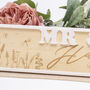 3D Wildflower Mr And Mrs Wedding Wood And Acrylic Sign, thumbnail 2 of 5