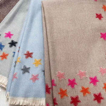 Herringbone Star Pattern Supersoft Scarf, 5 of 5