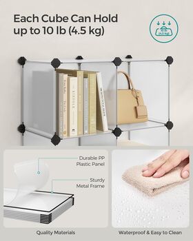 15 Cubes Storage Organiser Shelves Unit Plastic Closet, 3 of 10