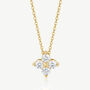 Gold Or Silver Moissanite Flower Necklace, thumbnail 2 of 5