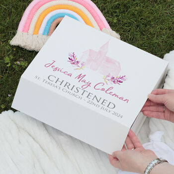 Watercolour Church Christening Keepsake Memory Box, 5 of 5