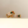 Thick Stacked Rainbow Ring, Colourful Baguette Stones, thumbnail 1 of 3
