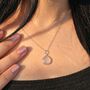 Rose Quartz October Birthstone Silver Pendant Necklace, thumbnail 2 of 4