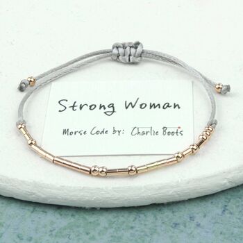 Personalised Plated Rose Gold Morse Code Bracelet, 5 of 8