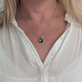 The Trio Black Onyx Necklace, Silver, 2 of 7