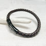 Braided Cowhide And Stainless Steel Bracelet Gift For Him, thumbnail 8 of 11