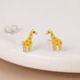 Sterling Silver Giraffe Stud Earrings – 10mm X 7mm, thumbnail 1 of 5