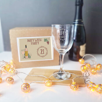 Personalised 21st Birthday Engraved Wine Glass Gift, 4 of 7