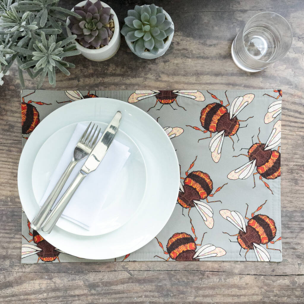 Large 'Wandering Bumblebee' Fabric Placemat, 1 of 9