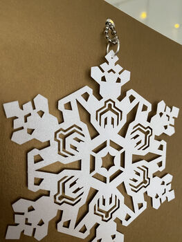 Laser Cut Snowflake Star Decoration Card, 3 of 3