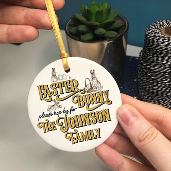 Personalised Stop Here Easter Bunny Hanging Decoration, 5 of 11