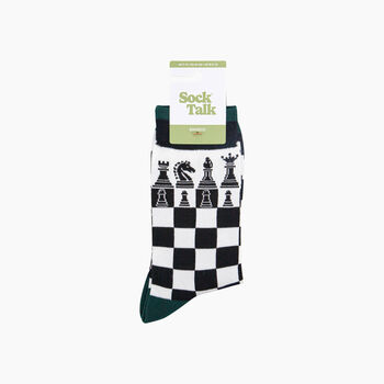 Chess Bamboo Socks In Black/White, 4 of 4
