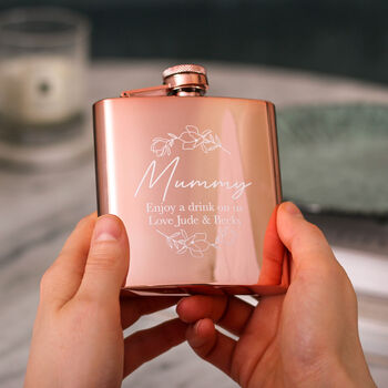 Personalised Floral Hip Flask Gift For Her, 4 of 4