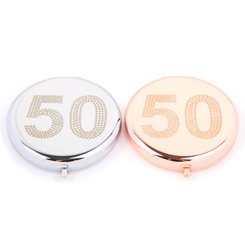 Birthday Compact Mirror In Rose Gold And Silver, 6 of 11