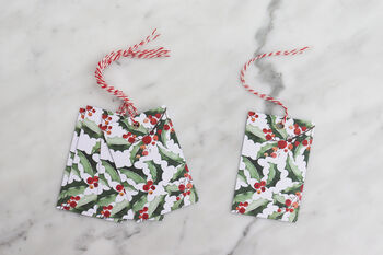 Green Holly Christmas Gift Tags, 2 of 2