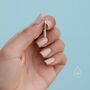 Sterling Silver Tiny Feather Huggie Hoops, thumbnail 4 of 12