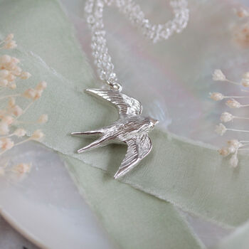 Swallow Bird Silver Necklace, 4 of 8